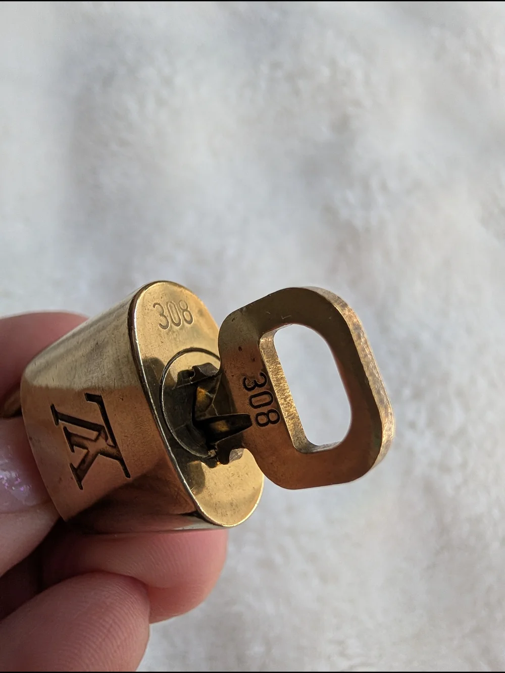 Louis Vuitton Gold Padlock and Key